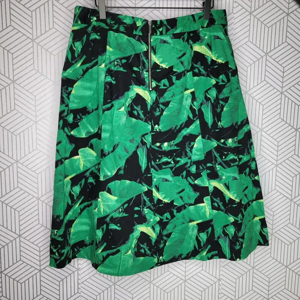 Vince Camuto Island Palm Pleat Skirt Sz 12 - Picture 3 of 12